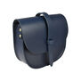 Dark blue leather saddle bag by Natthakur